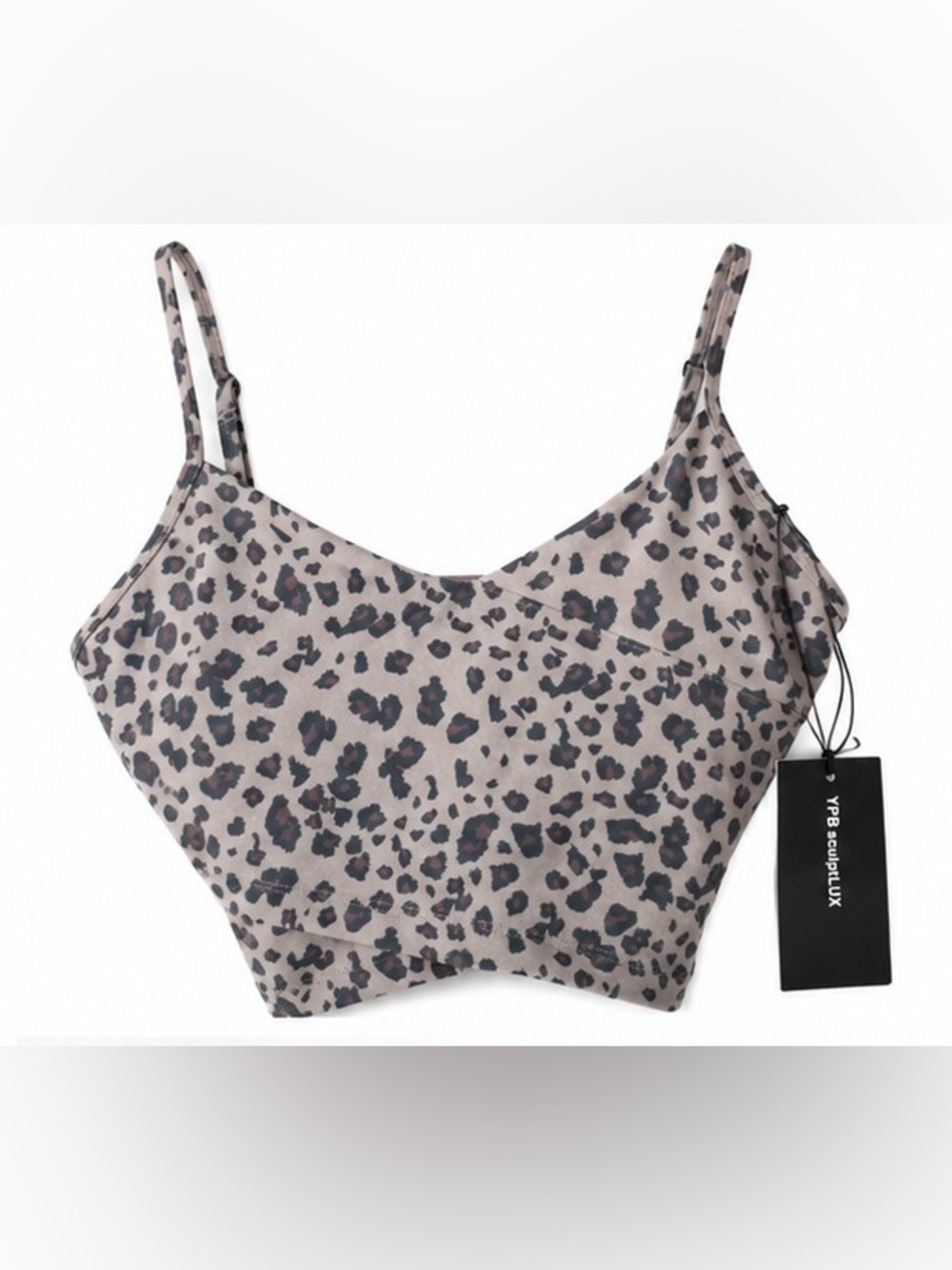 Abercrombie YPB SculptLUX Leopard Print Longline Sports Bra NWT Size Small - Picture 2 of 6